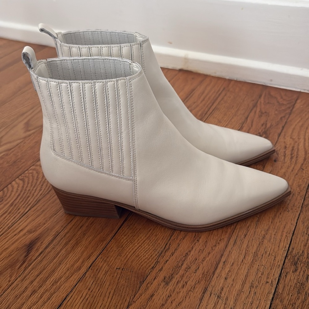 Marc Fisher White Ankle Boots